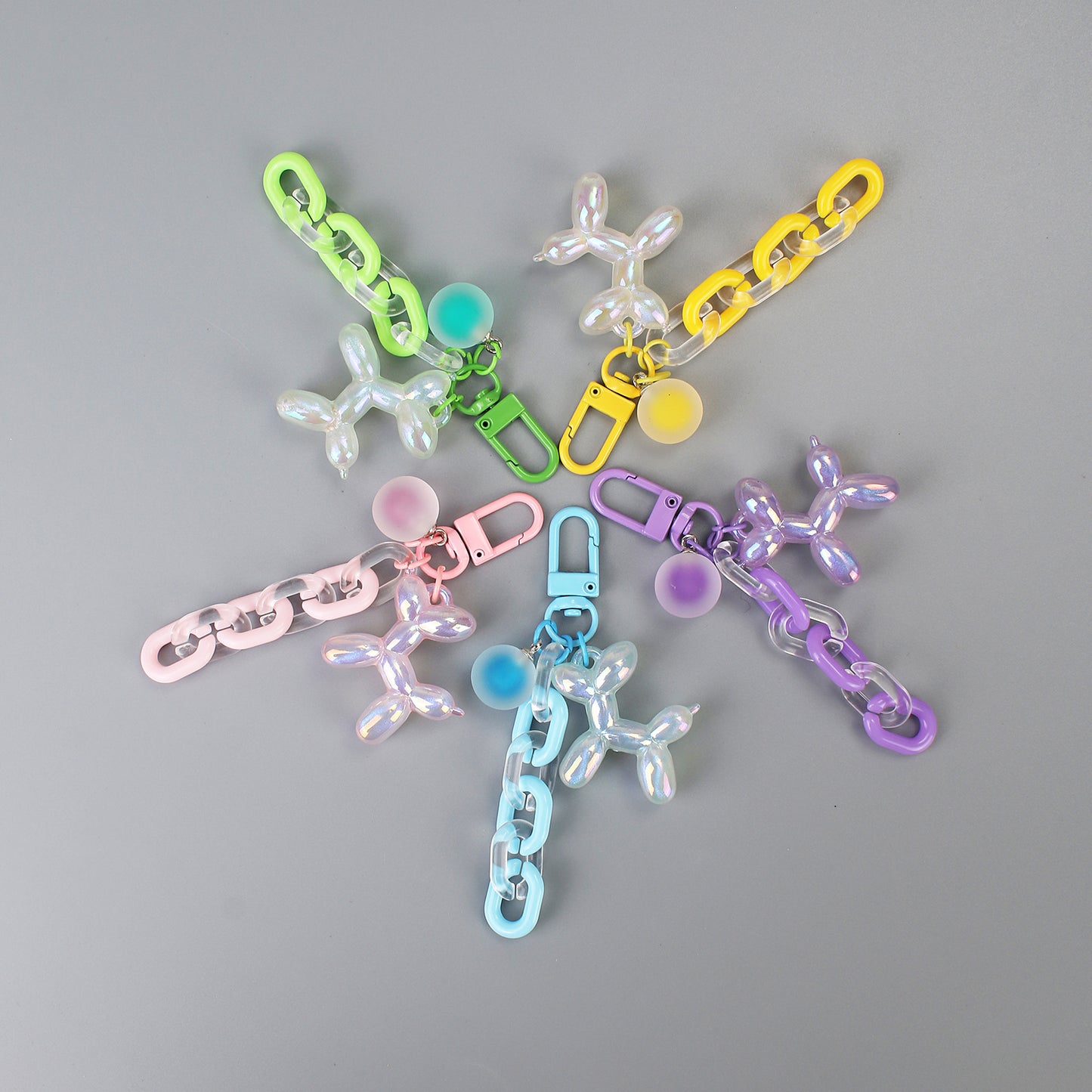 Colorful balloon dog keychain