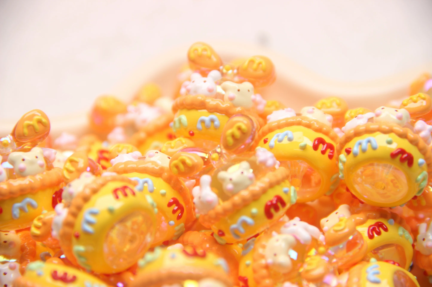 5PCS / Original Hand-painted Beads Handmade DIY Mobile Phone Chain Pendant