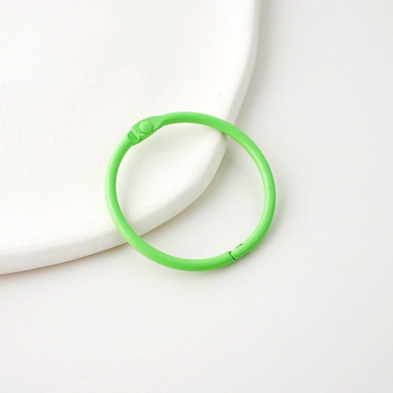 15pcs/Jewelry Accessories 45mm Iron Color Round Open Card Ring Keychain