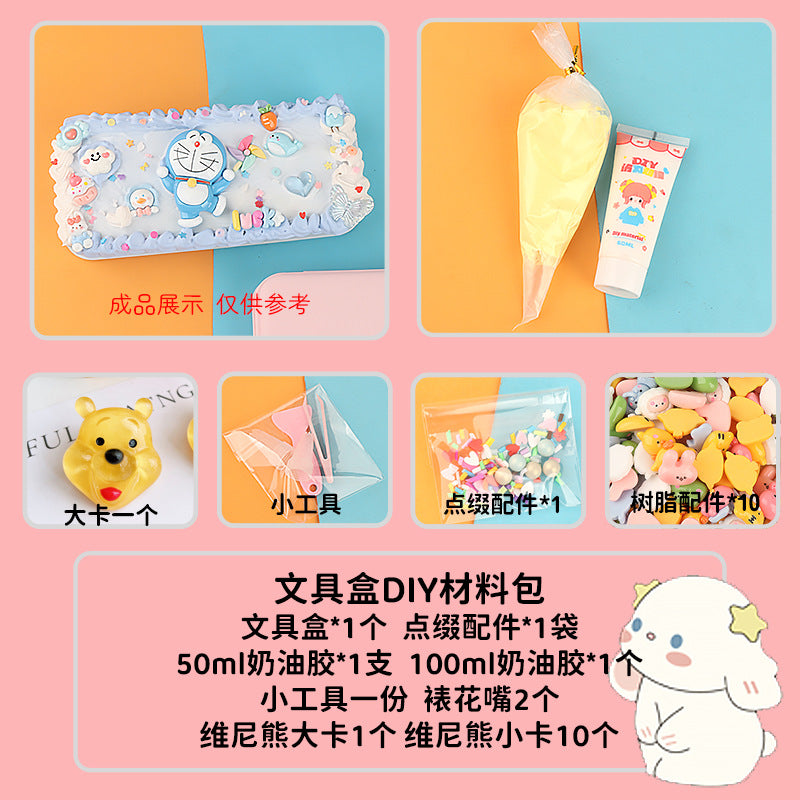 [DIY Handmade Bag Material Pack] Cream Glue Hairpin Resin Accessories Set