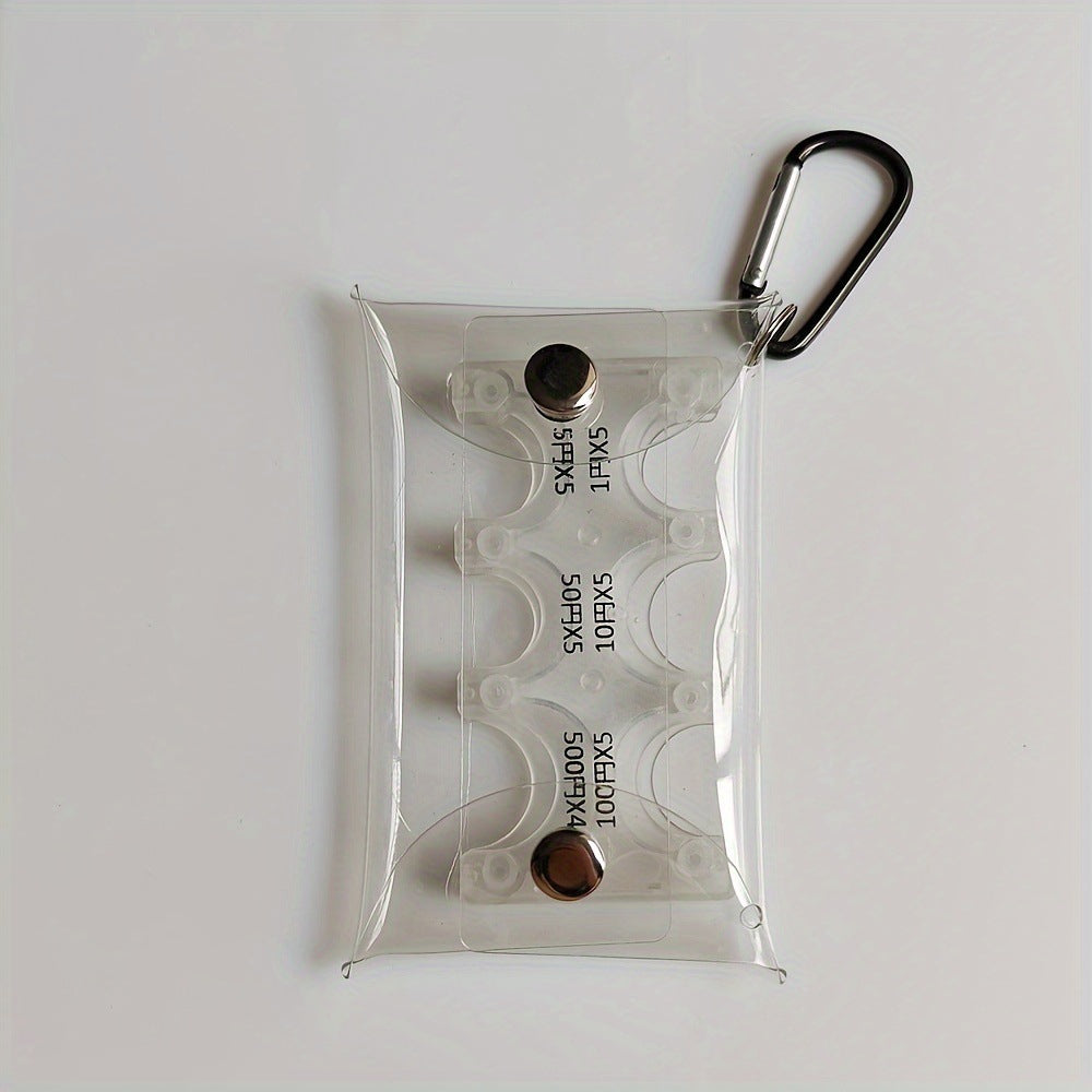Coin Clip Change Storage Bag Portable Small Wallet Anti-Lost Clip Japanese Coin Classification Travel Transparent Card Bag