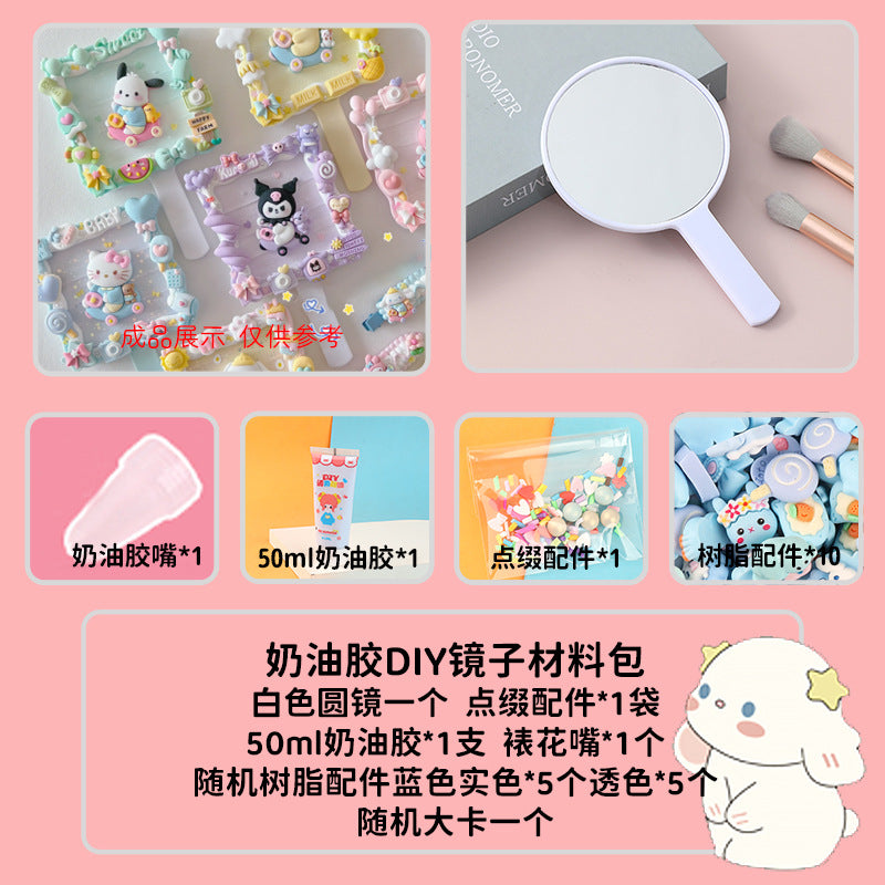 [DIY Handmade Bag Material Pack] Cream Glue Hairpin Resin Accessories Set