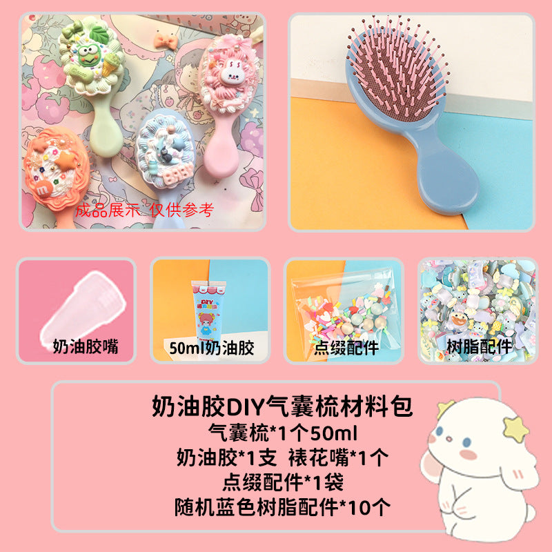 [DIY Handmade Bag Material Pack] Cream Glue Hairpin Resin Accessories Set