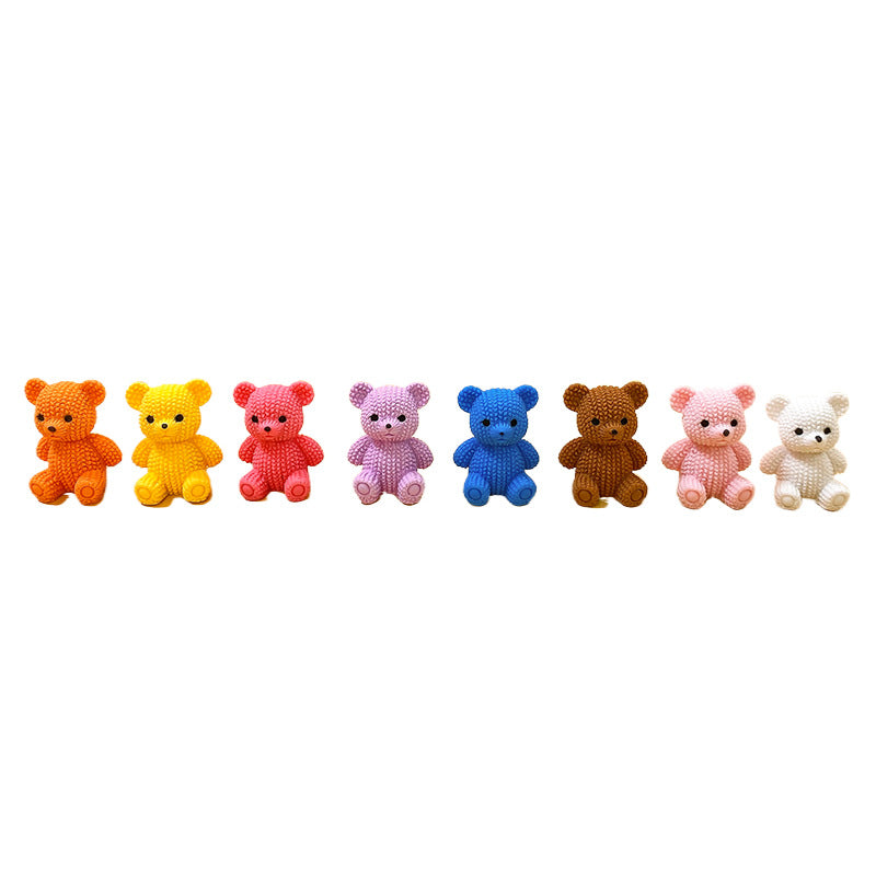 12pcs Summer Cartoon DIY Accessories Solid Color Bear