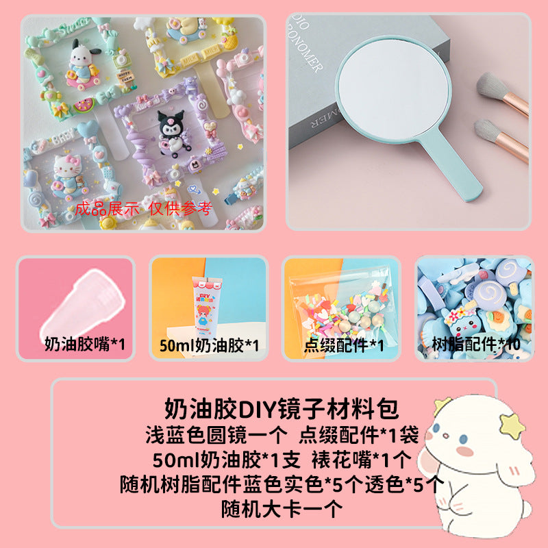 [DIY Handmade Bag Material Pack] Cream Glue Hairpin Resin Accessories Set