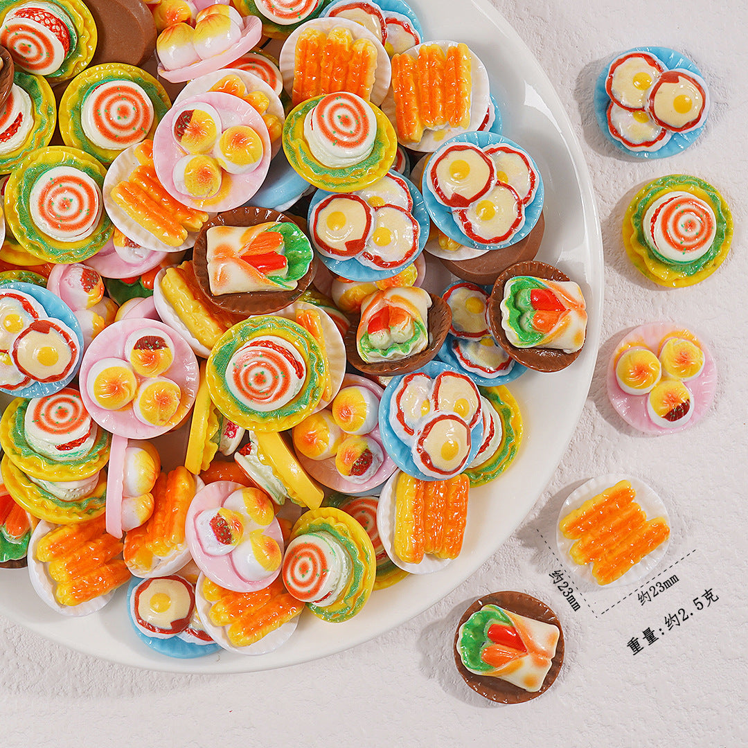 20PCS Simulated food and play miniature bread mixed DIY resin jewelry accessories toy supermarket