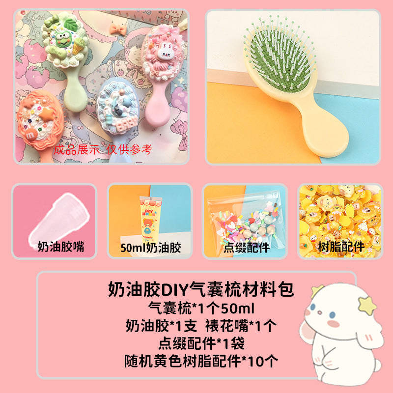 [DIY Handmade Bag Material Pack] Cream Glue Hairpin Resin Accessories Set