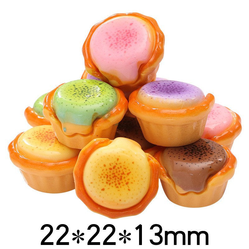 20Pcs/cream Glue DIY Accessories, Handmade Materials Simulation Bread Sushi Biscuits Mixed Snacks