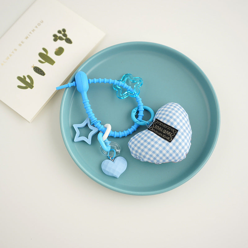 2PCS cute plush love pendant bag decorative keychain