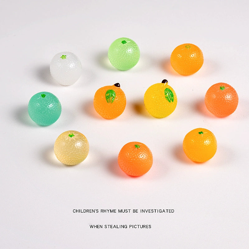 Cute Colorful Luminous Small Orange Apple Food Game Desktop Ornament