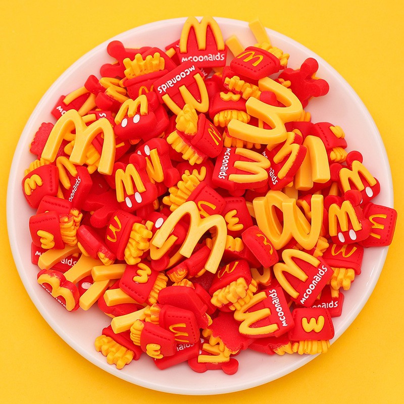 20Pcs/cream Glue DIY Accessories, Handmade Materials Simulation Bread Sushi Biscuits Mixed Snacks