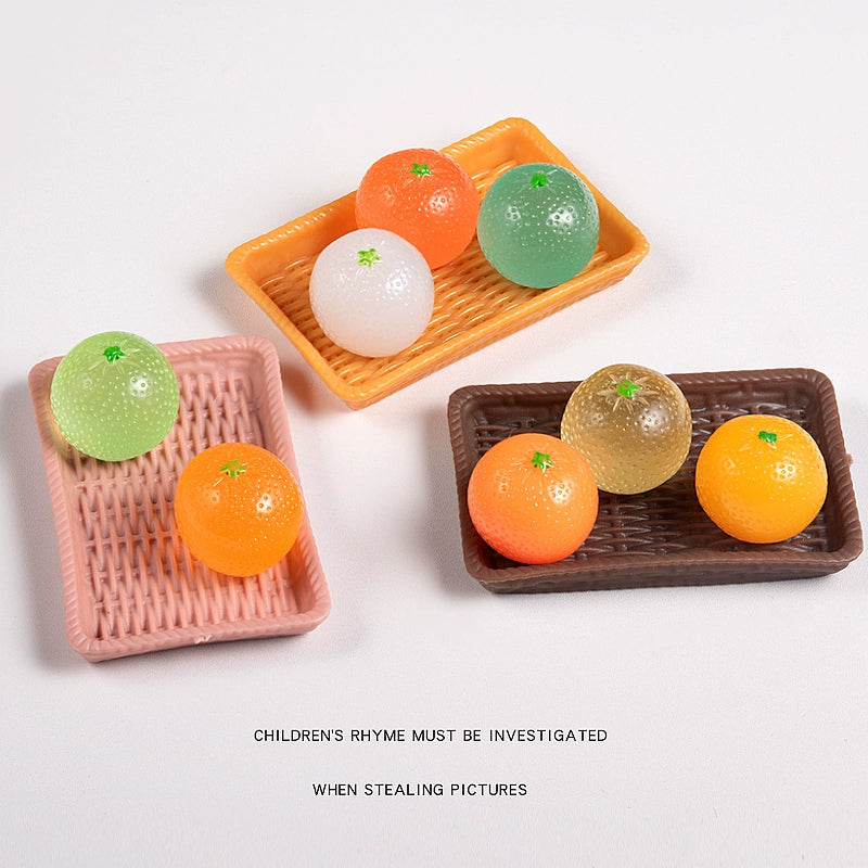 Cute Colorful Luminous Small Orange Apple Food Game Desktop Ornament