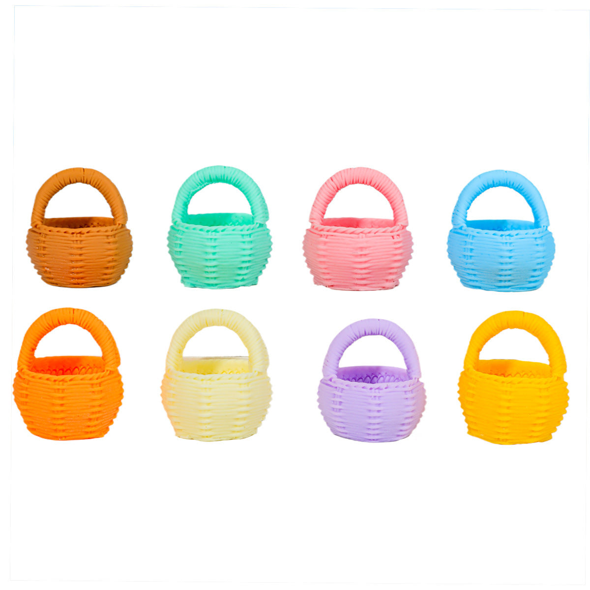 Color Portable Flower Basket Braided Basket, Keychain DIY Accessories