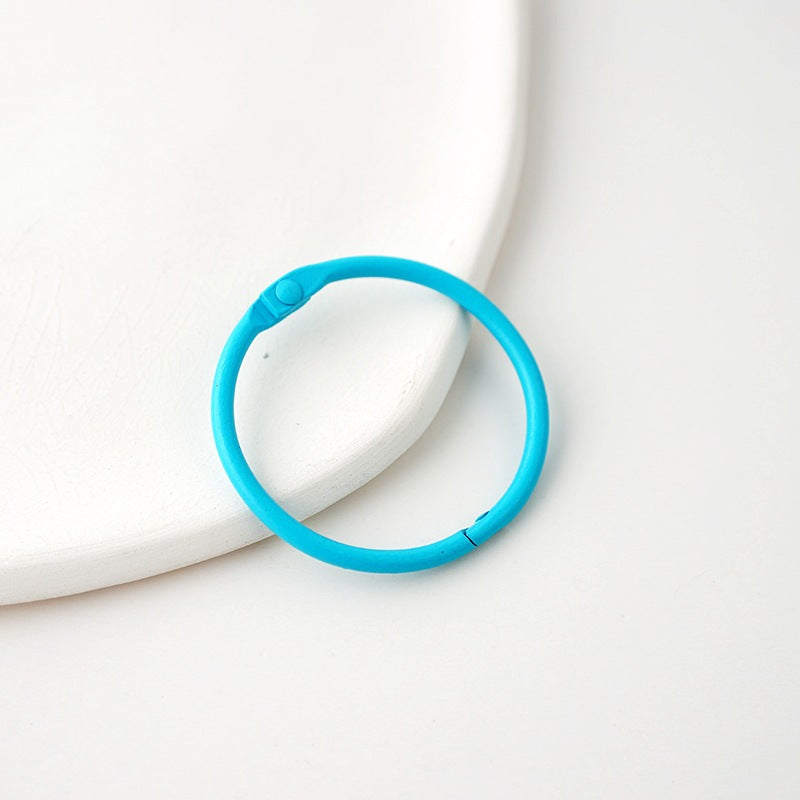 15pcs/Jewelry Accessories 45mm Iron Color Round Open Card Ring Keychain