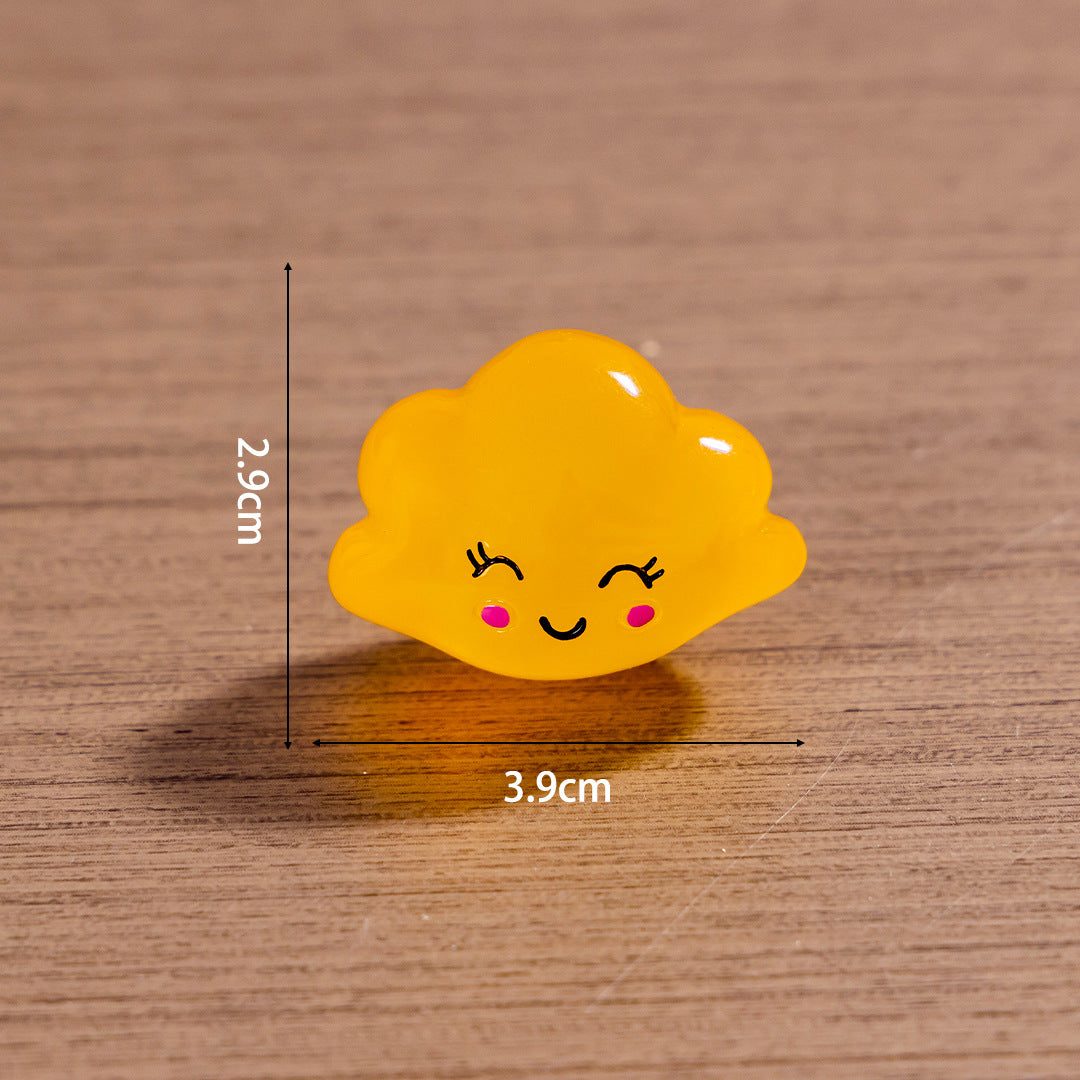 15pcs /3.5cm Luminous Cartoon Stars Moon Clouds DIY Jewelry Resin Accessories