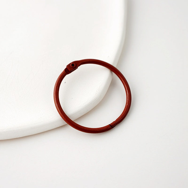 15pcs/Jewelry Accessories 45mm Iron Color Round Open Card Ring Keychain