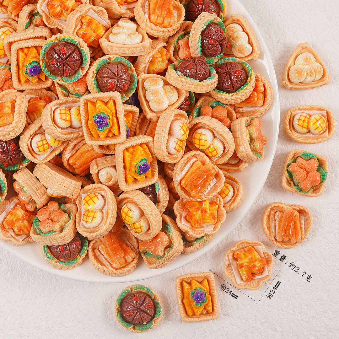 20PCS Simulated food and play miniature bread mixed DIY resin jewelry accessories toy supermarket