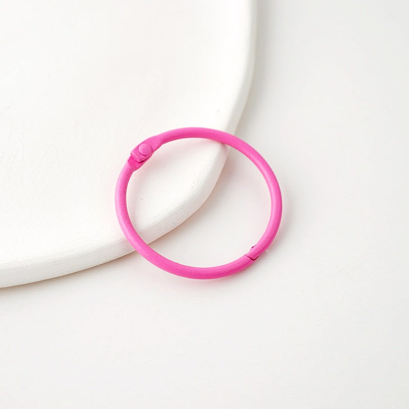 15pcs/Jewelry Accessories 45mm Iron Color Round Open Card Ring Keychain