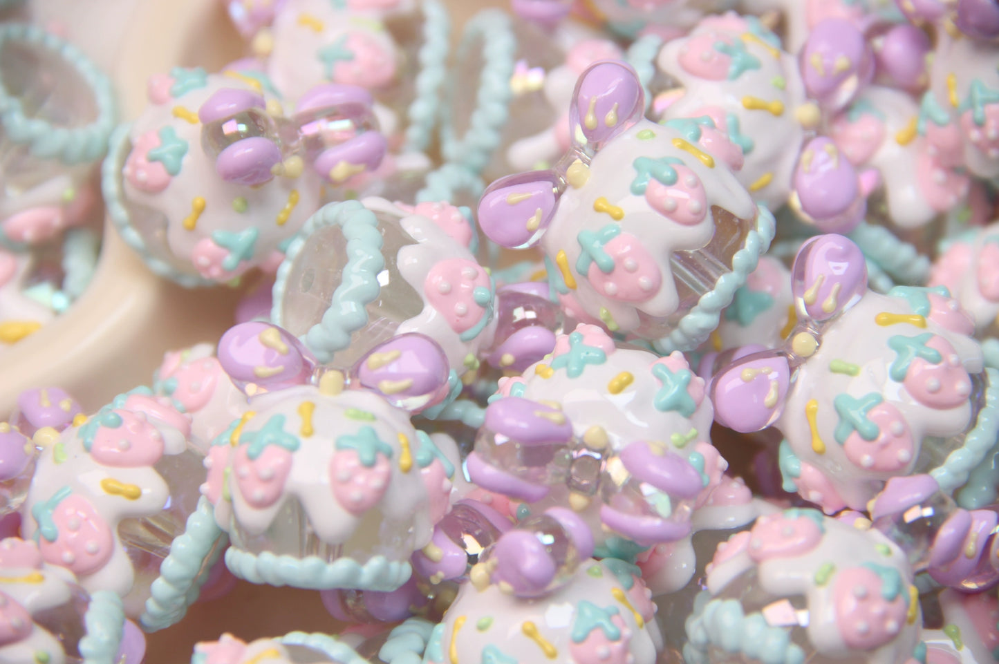 5PCS / Original Hand-painted Beads Handmade DIY Mobile Phone Chain Pendant