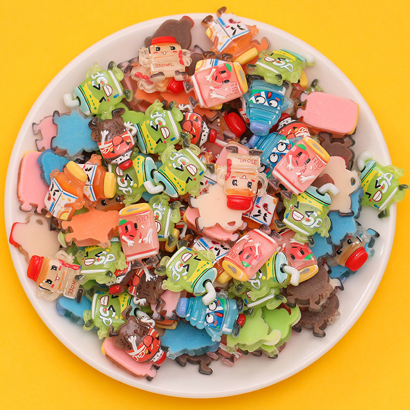 20Pcs/cream Glue DIY Accessories, Handmade Materials Simulation Bread Sushi Biscuits Mixed Snacks