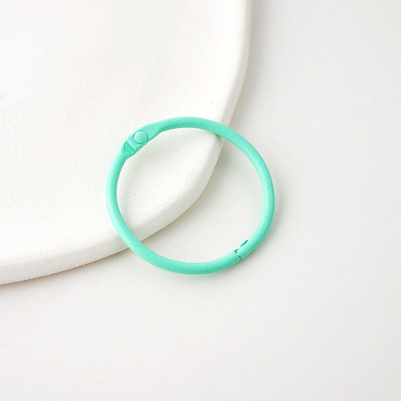 15pcs/Jewelry Accessories 45mm Iron Color Round Open Card Ring Keychain