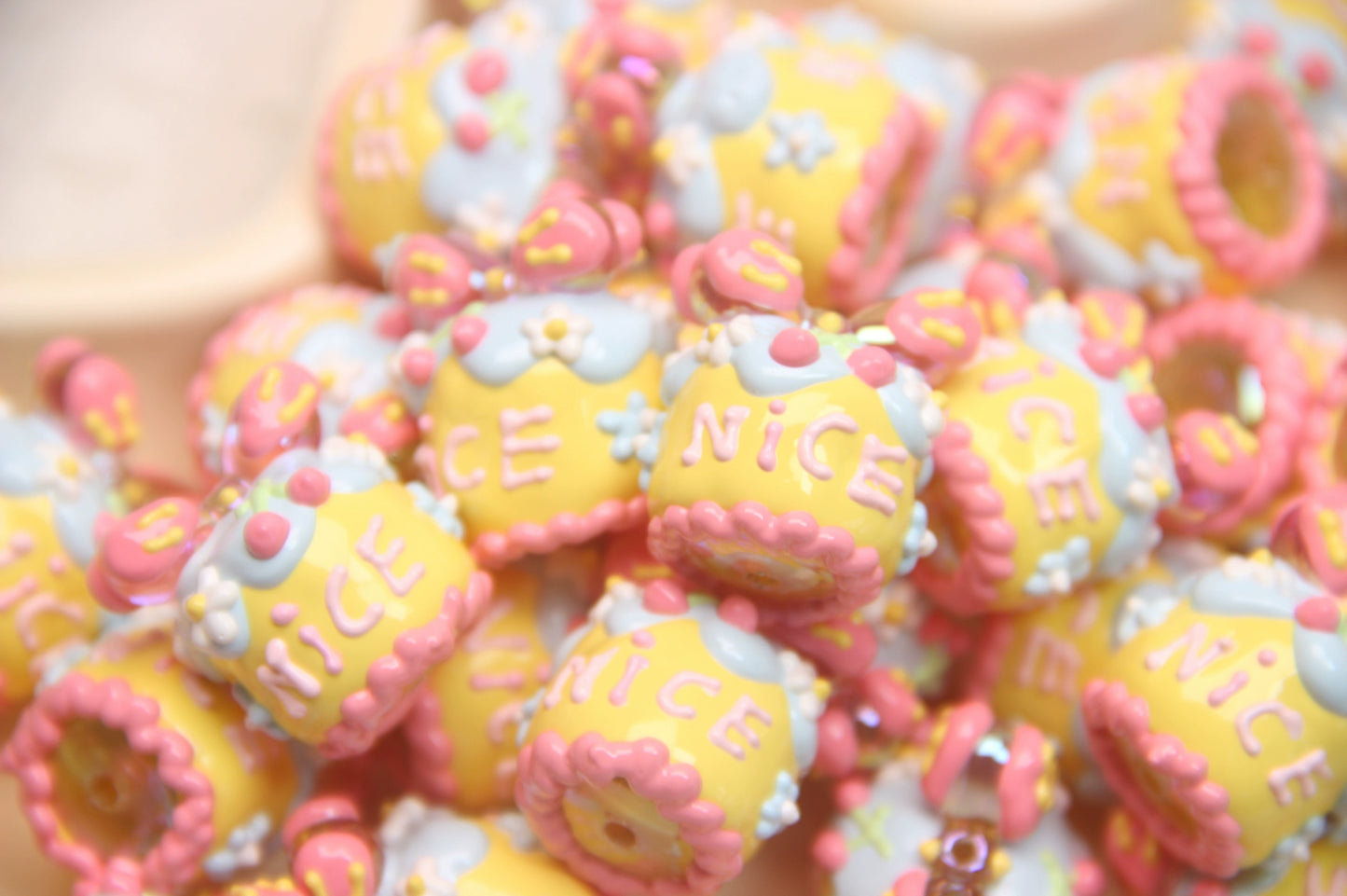 5PCS / Original Hand-painted Beads Handmade DIY Mobile Phone Chain Pendant