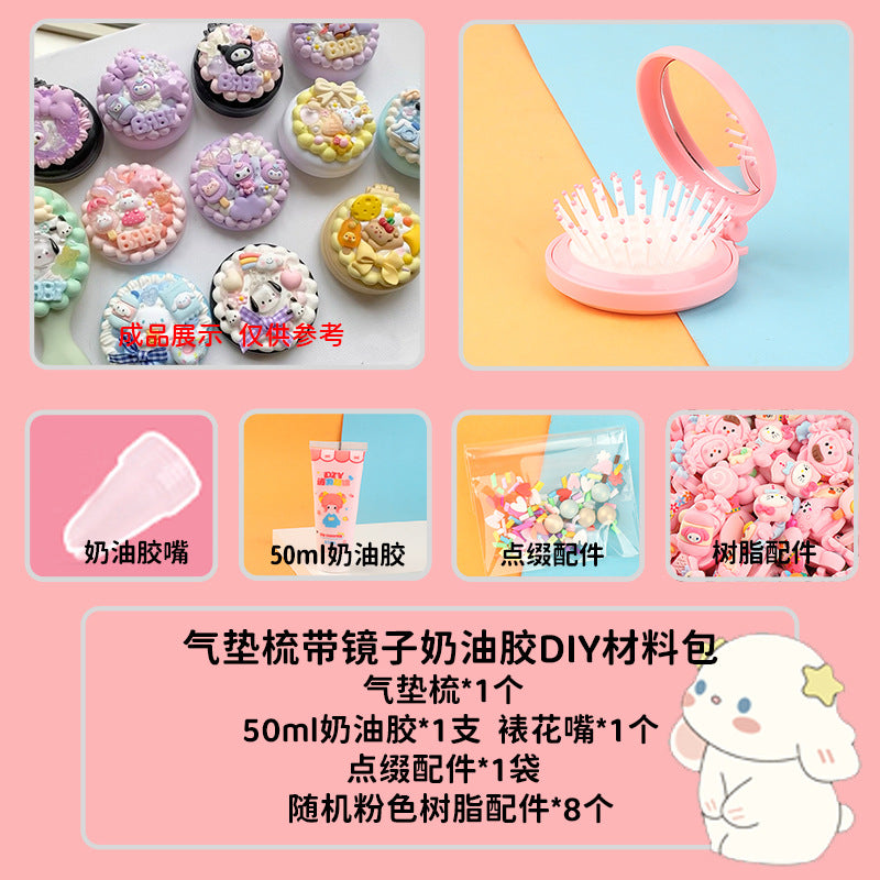 [DIY Handmade Bag Material Pack] Cream Glue Hairpin Resin Accessories Set