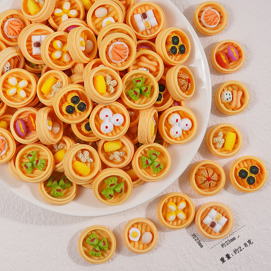 20PCS Simulated food and play miniature bread mixed DIY resin jewelry accessories toy supermarket