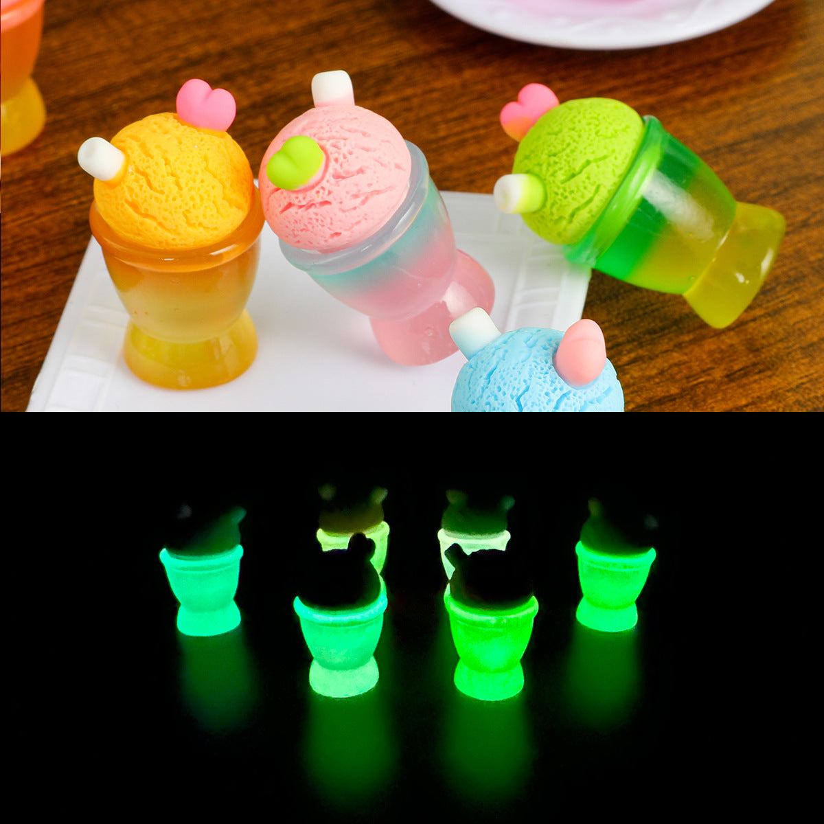 Miniature color luminous gradual change ice cream cup