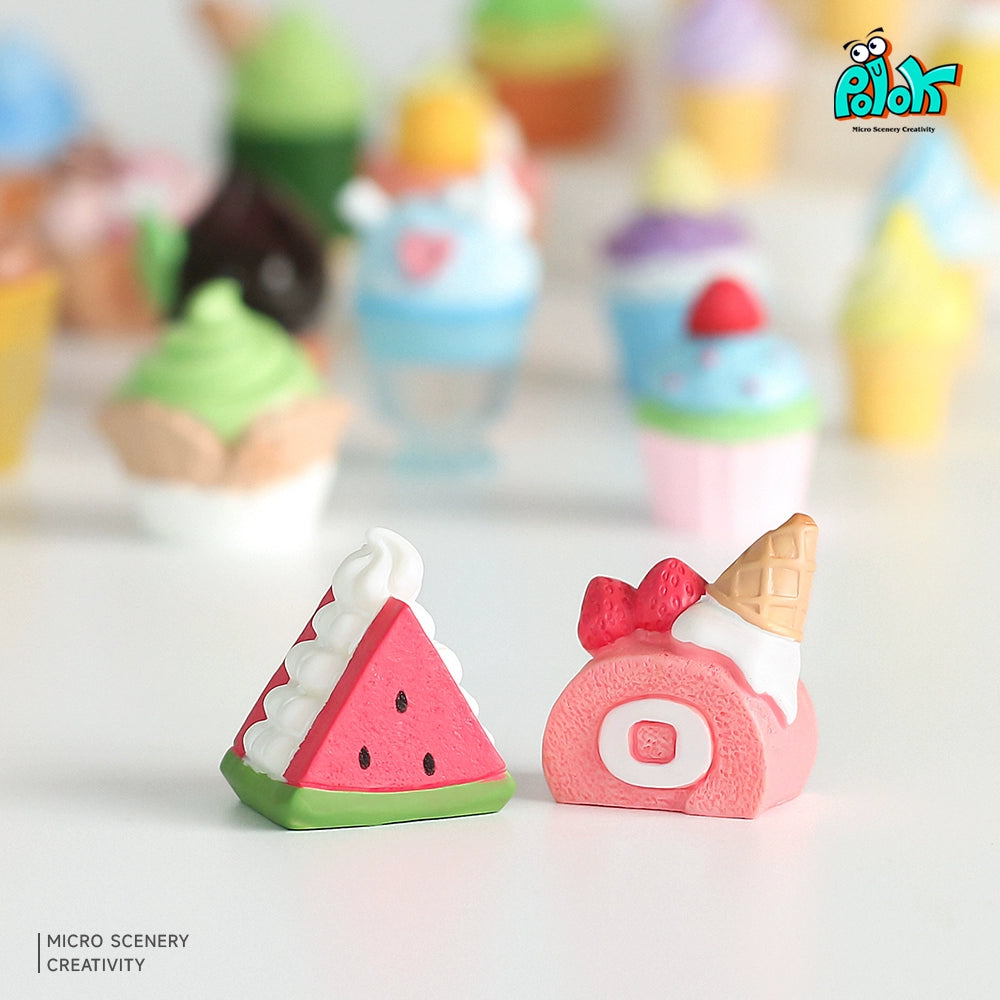 Summer Mini Ice Cream Blind Bag Miniature Simulation Sundae Ice Cream Cone Model Small Ornament
