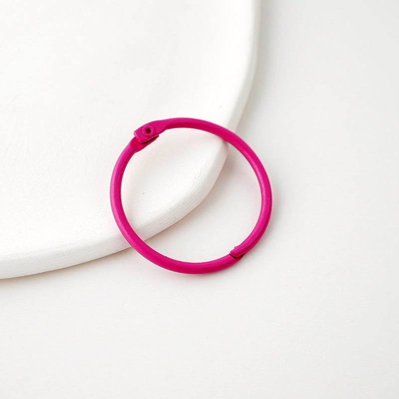 15pcs/Jewelry Accessories 45mm Iron Color Round Open Card Ring Keychain