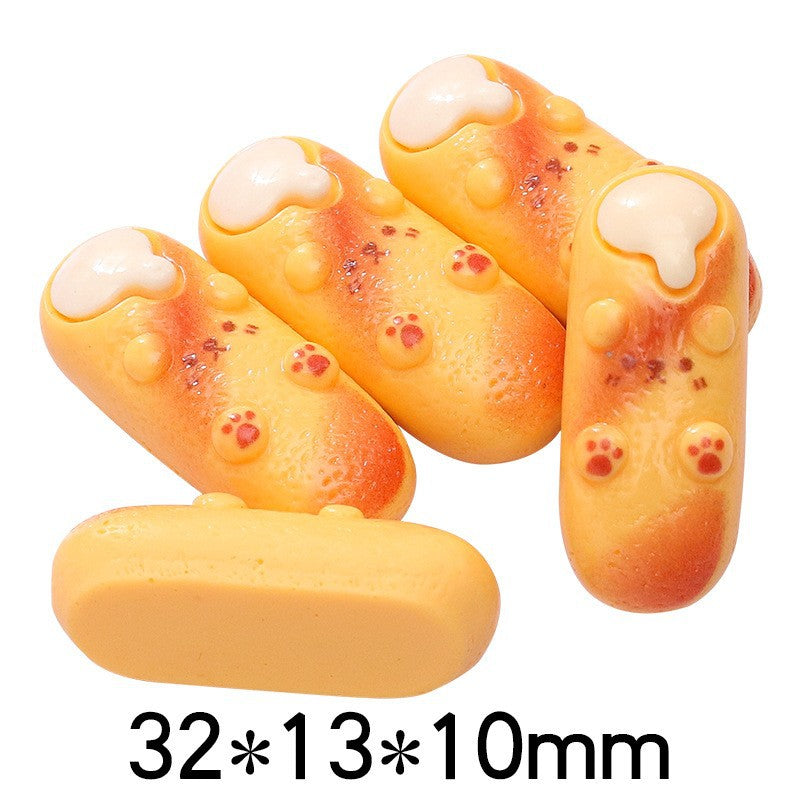 20Pcs/cream Glue DIY Accessories, Handmade Materials Simulation Bread Sushi Biscuits Mixed Snacks
