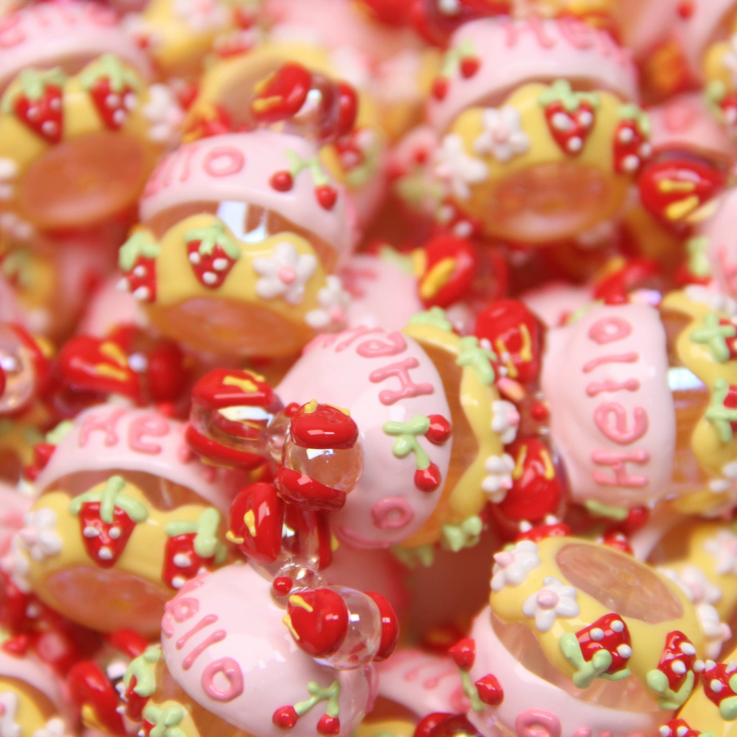 5PCS / Original Hand-painted Beads Handmade DIY Mobile Phone Chain Pendant