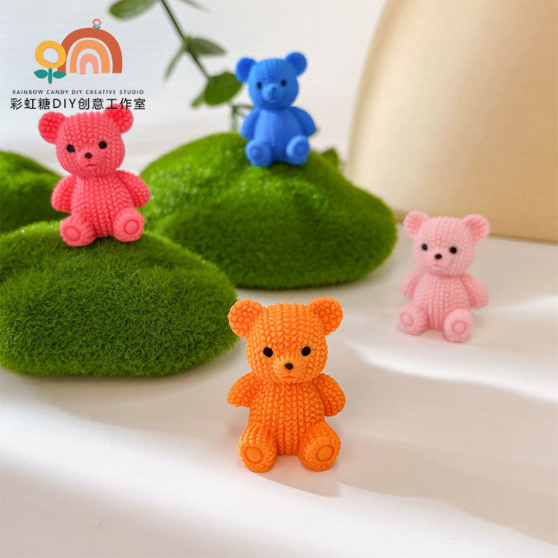 12pcs Summer Cartoon DIY Accessories Solid Color Bear
