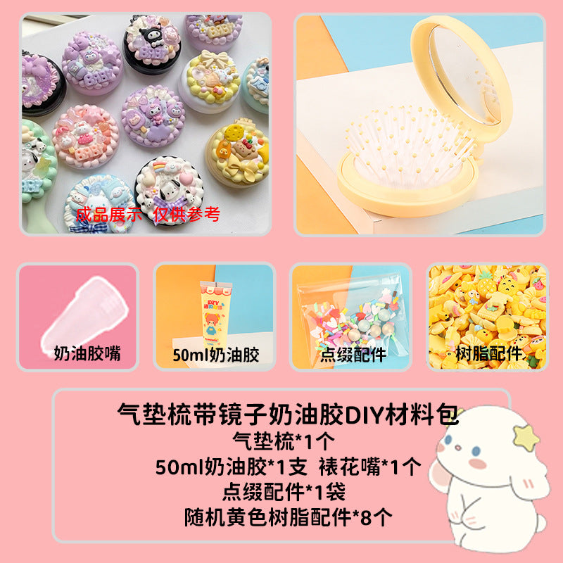 [DIY Handmade Bag Material Pack] Cream Glue Hairpin Resin Accessories Set