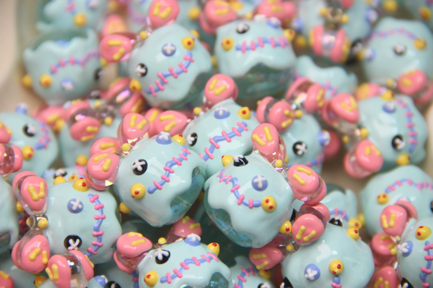 5PCS / Original Hand-painted Beads Handmade DIY Mobile Phone Chain Pendant