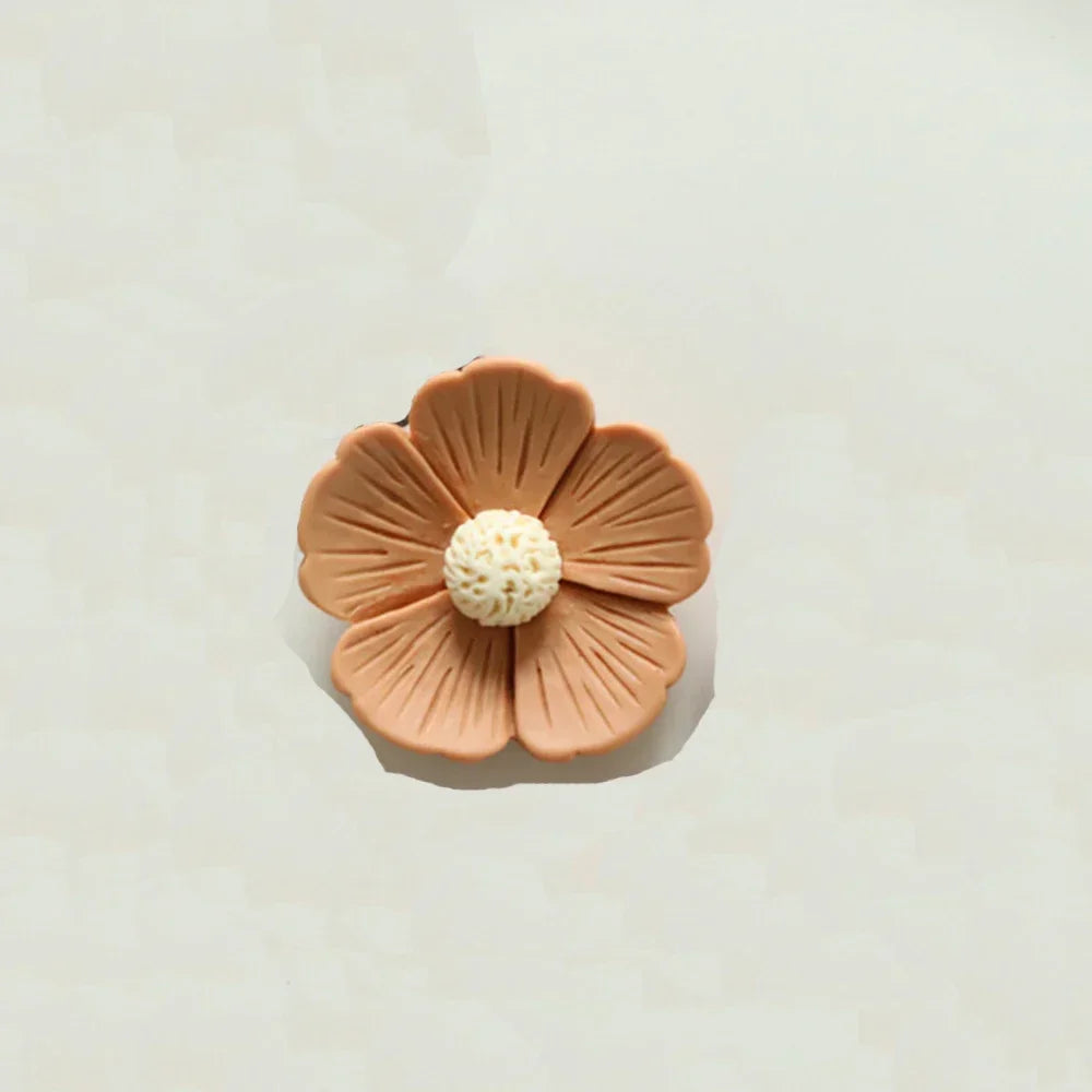 10PCS 21mm-34mm Five Petal Flower Resin Flat Back Cabochons For Hairpin Scrapbooking DIY Jewelry Craft Decoration Accessories