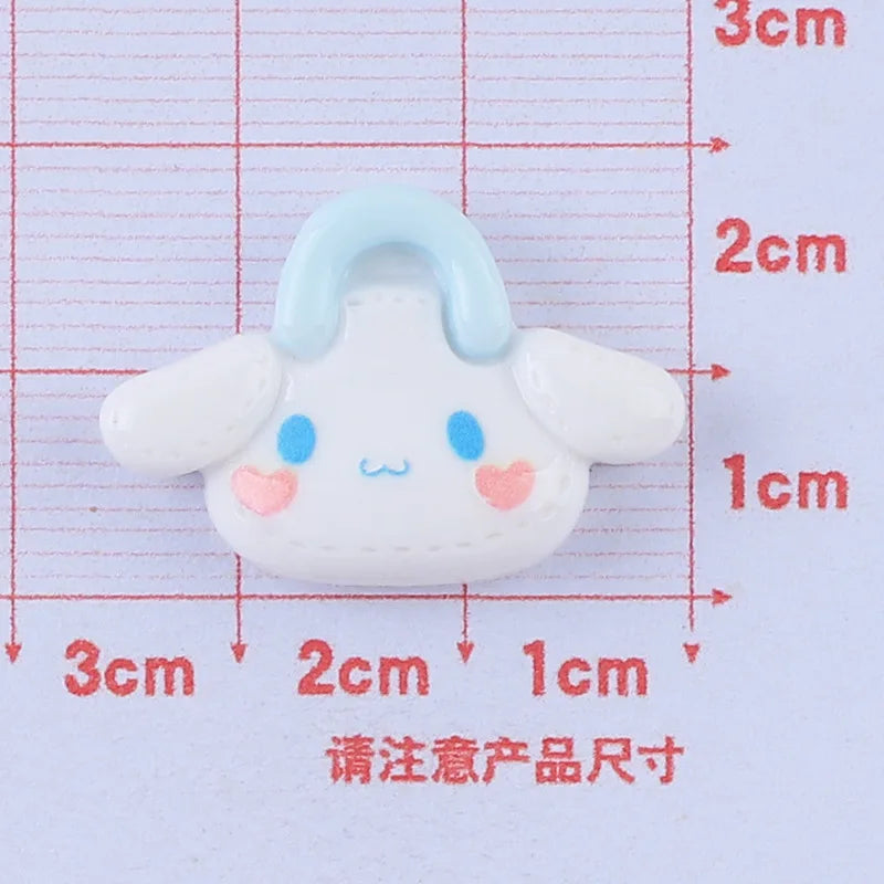 10 Pcs New Mini Kawaii Cartoon Big Eared Dog, Peach Heart Series Resin Scrapbook Diy Miniature Ornament Accessories A27