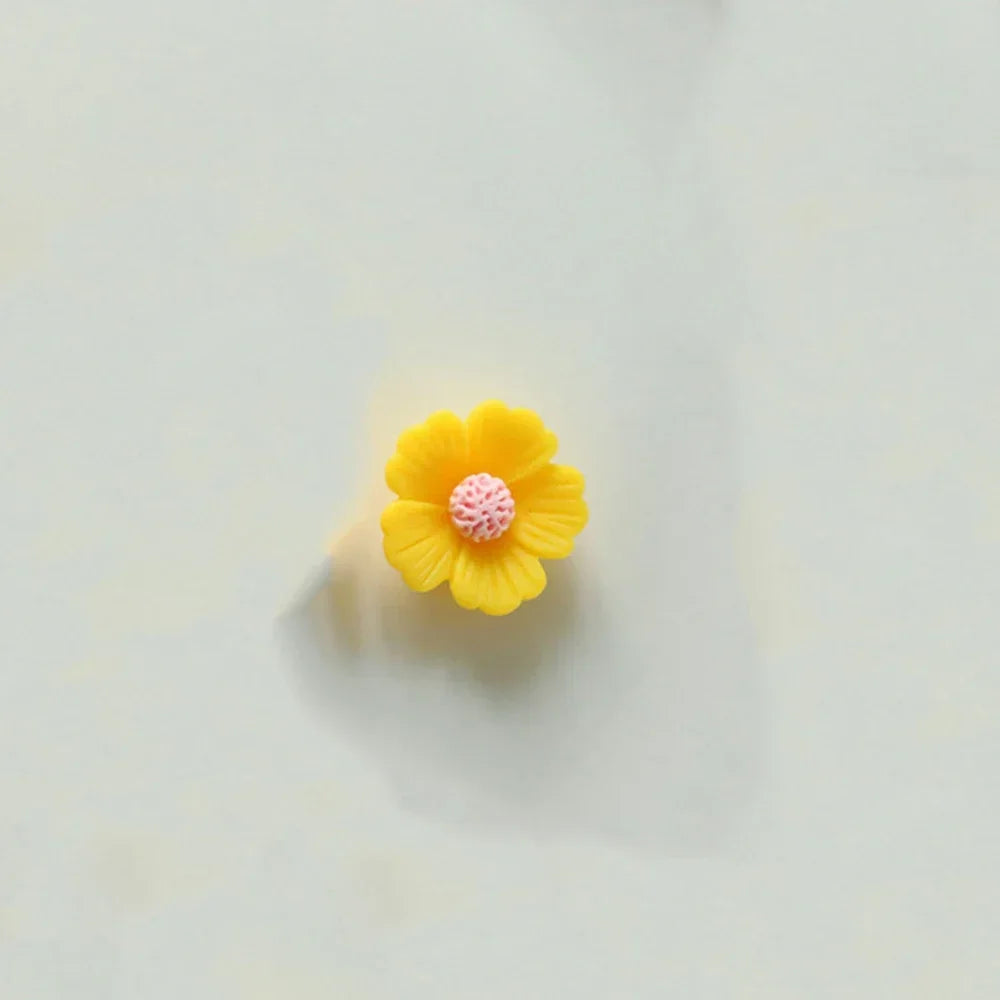 10PCS 21mm-34mm Five Petal Flower Resin Flat Back Cabochons For Hairpin Scrapbooking DIY Jewelry Craft Decoration Accessories