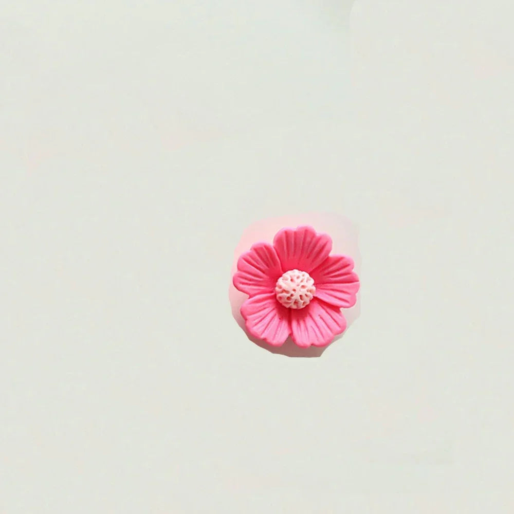 10PCS 21mm-34mm Five Petal Flower Resin Flat Back Cabochons For Hairpin Scrapbooking DIY Jewelry Craft Decoration Accessories