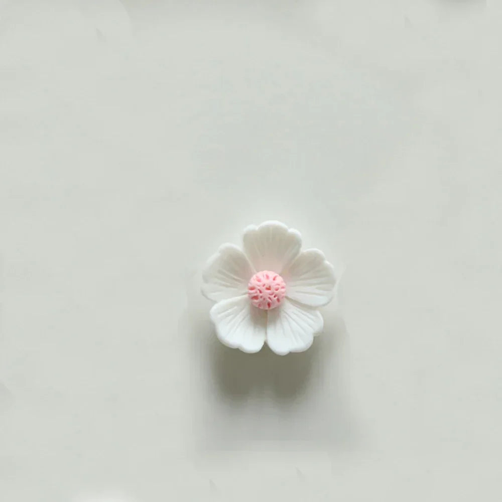 10PCS 21mm-34mm Five Petal Flower Resin Flat Back Cabochons For Hairpin Scrapbooking DIY Jewelry Craft Decoration Accessories