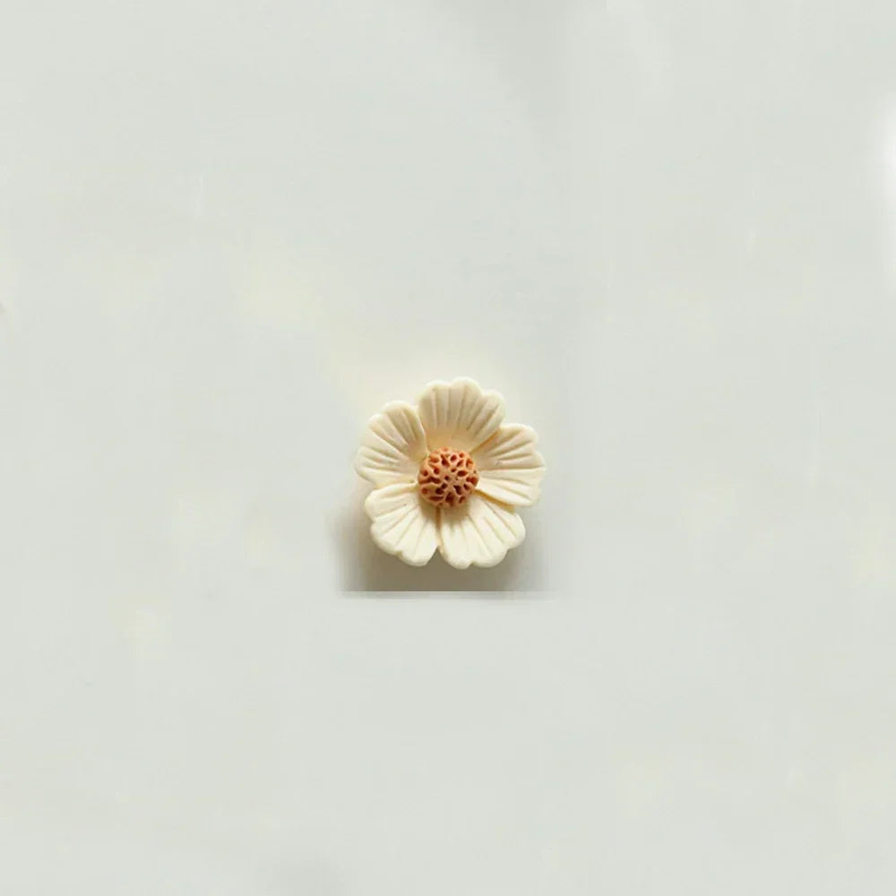 10PCS 21mm-34mm Five Petal Flower Resin Flat Back Cabochons For Hairpin Scrapbooking DIY Jewelry Craft Decoration Accessories