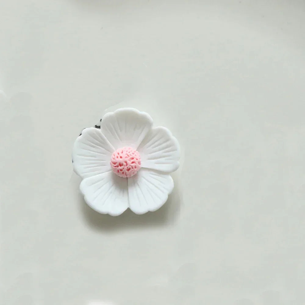10PCS 21mm-34mm Five Petal Flower Resin Flat Back Cabochons For Hairpin Scrapbooking DIY Jewelry Craft Decoration Accessories