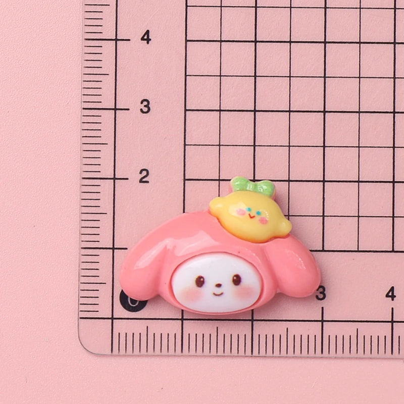 10 Pcs New Kawaii Cartoon Kitten, Puppy, Rabbit Resin Flat Back Scrapbook Figurine DIY Bow Decor Accessories Crafts A9
