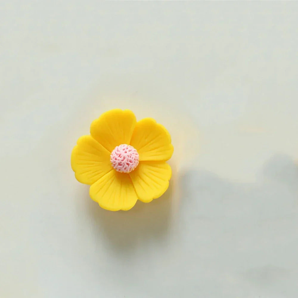 10PCS 21mm-34mm Five Petal Flower Resin Flat Back Cabochons For Hairpin Scrapbooking DIY Jewelry Craft Decoration Accessories