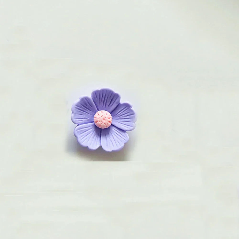 10PCS 21mm-34mm Five Petal Flower Resin Flat Back Cabochons For Hairpin Scrapbooking DIY Jewelry Craft Decoration Accessories