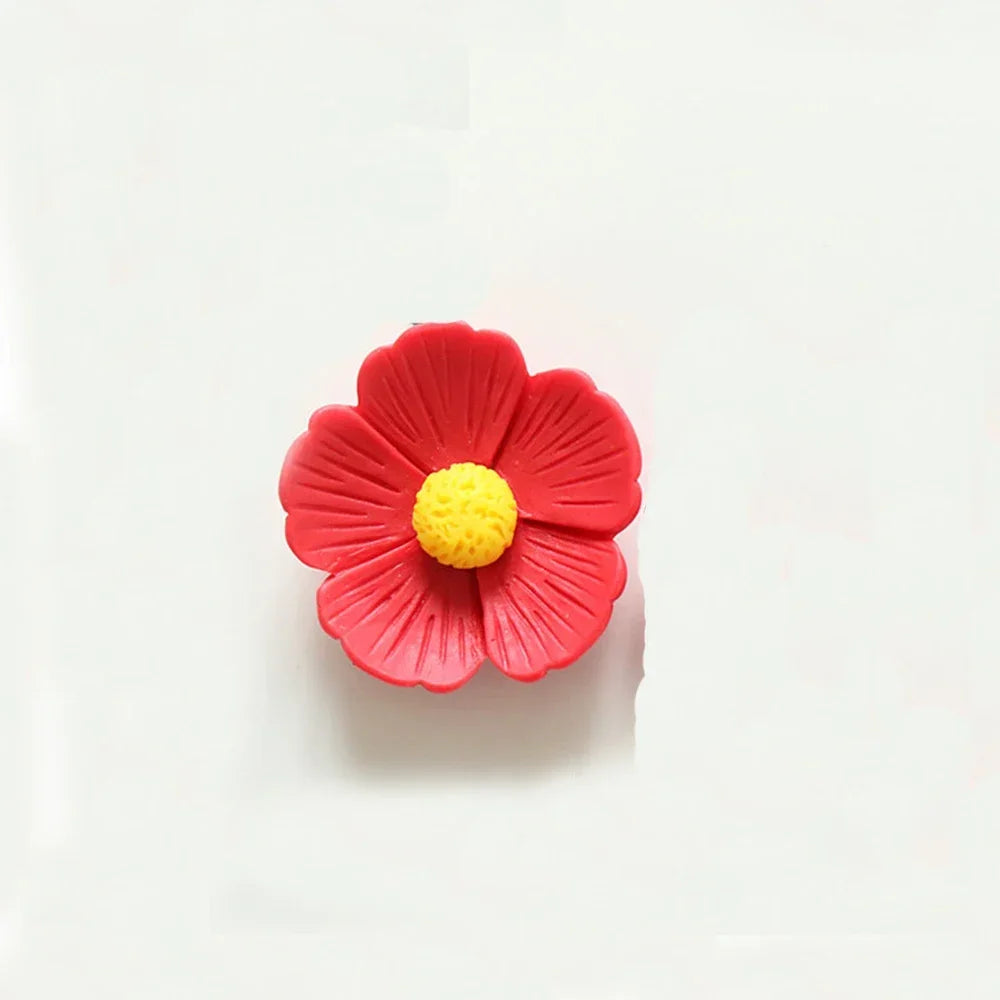 10PCS 21mm-34mm Five Petal Flower Resin Flat Back Cabochons For Hairpin Scrapbooking DIY Jewelry Craft Decoration Accessories