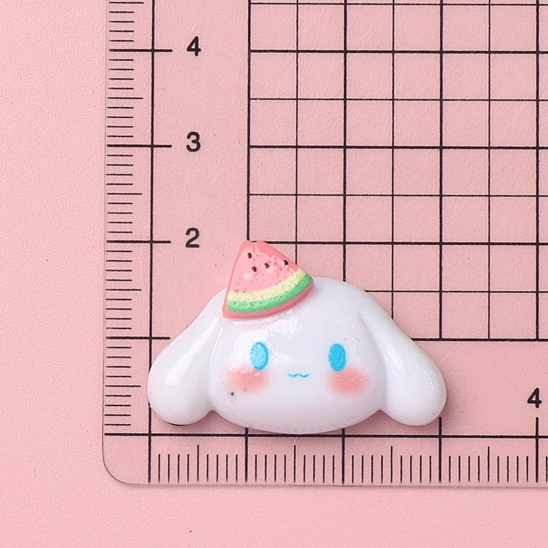 10 Pcs New Kawaii Cartoon Kitten, Puppy, Rabbit Resin Flat Back Scrapbook Figurine DIY Bow Decor Accessories Crafts A9